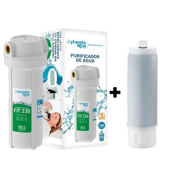 Kit Purificador De Água Fit 230  Rosca 1/2 + Refil Planeta Água