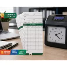 KIT 200 UNIDADES CARTÃO PONTO MANUAL PARA MÁQUINA RELÓGIO CARTOGRAFICO DIGITAL ELETRÔNICO