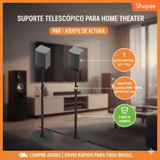 SUPORTE PEDESTAL DE CAIXAS ACÚSTICAS Q930B - Q990B COM BASE REDONDA
