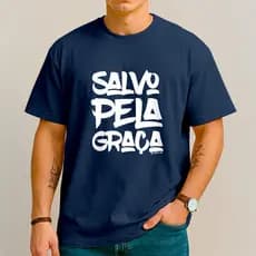 Camiseta Básica Cristã Evangélica Salvo Pela Graça - Unisex - 100% algodão