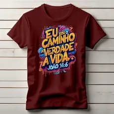 Camiseta Cristã Eu Sou o Caminho a Verdade e a Vida João 14.6 - Versiculo Biblico