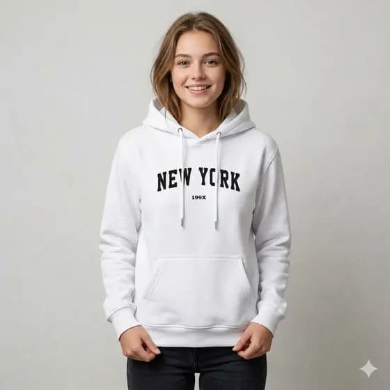 Moletom Preto Branco New York - Blusa De Frio - Moda Inverno - Lançamento Premiun - Envio Imediato