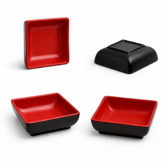 Molheiras Oriental Pote Porta Molho Shoyu em Melamina Material Resistente