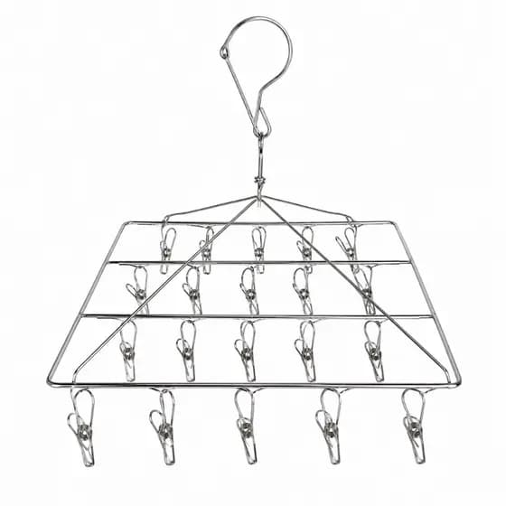Suporte Mini Varal Suspenso Inox Cabide para Secar Meias, Cuecas, Calcinhas e Roupas Pequenas
