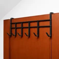 Ganchos Porta Suporte Cabide Multiuso Preto com 6 Ganchos