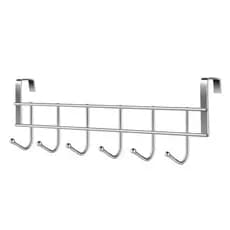 Suporte com 6 Ganchos de Metal Multiuso  para Porta de Armário