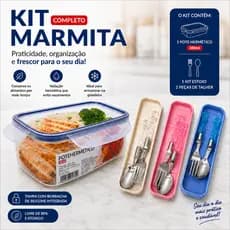 Kit Marmita Hermética Pote 360ml com Talheres e Estojo – Pote Anti Vazamento