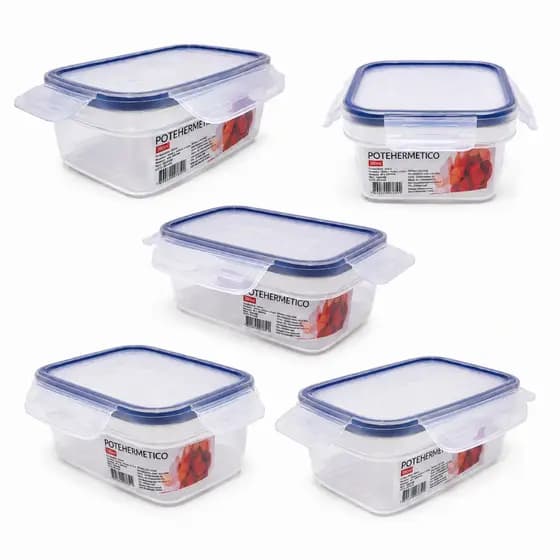 kIT Pote Hermético Vasilha com Tampa Trava – Organizador BPA Free Anti Vazamento Marmita Fitness