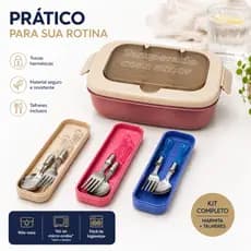 Marmita Fitness com Travas Herméticas PP Free Pote Microondas Freezer  Retangular para Alimentos