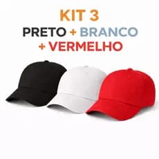 Kit 3 Bonés Lisos Masculino Feminino  Ajustável | Boné Básico Casual Promoção