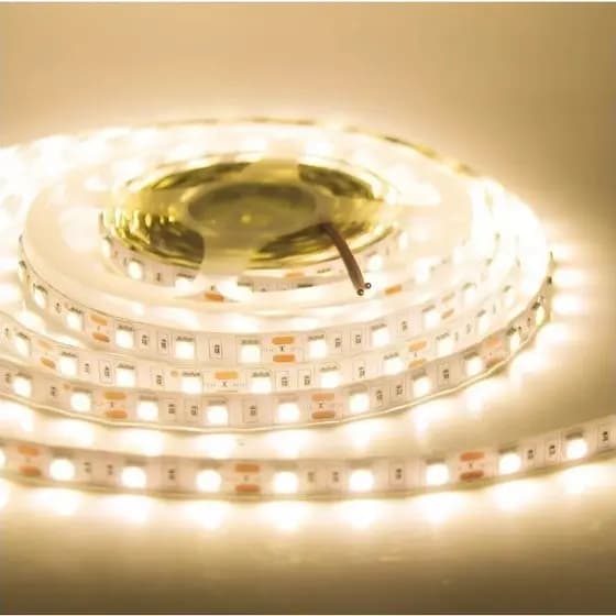 Fita Led 3528 Rolo 5 Metros 300 Leds Silicone Com Fonte Ip65 Prova Dágua Bivolt Branco Frio/Branco Quente
