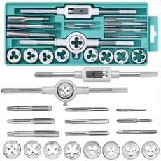 Kit Macho e Tarraxa 20 Peças Aço com Maleta para Madeira PVC Alumínio