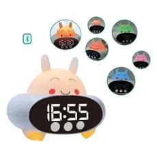Relogio De Mesa Digital Despertador 7 Cores Led Luz Infantil Com Bluetooth Carregavel