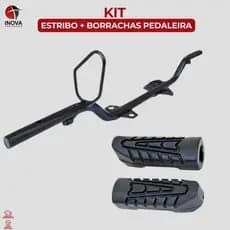 Kit Estribo Central + Borracha Pedaleira Honda CG 160 Titan Fan