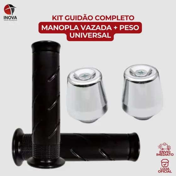 Kit Par Pesinhos Pesos Pcx Cromado + Manoplas Titan Cargo Cg Fan Start 125 150 160