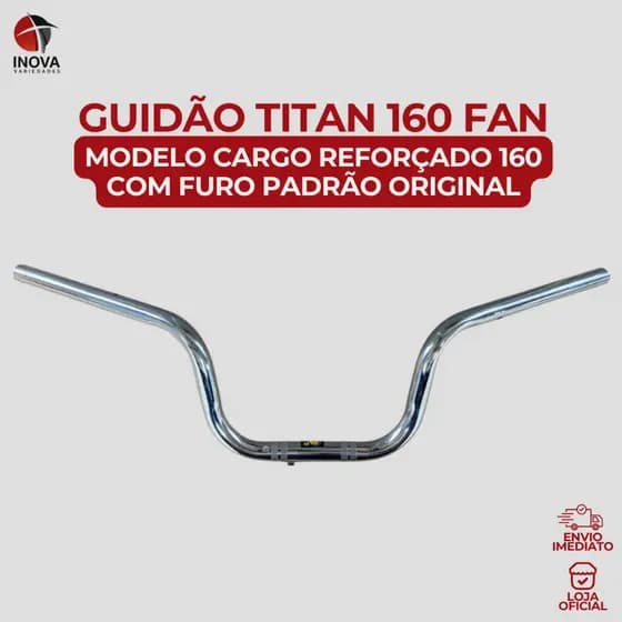 Guidão Cargo 160 Reforçado Cromado Do Grau Com Rosca Pesinho Furo Titan Fan Start 150 160