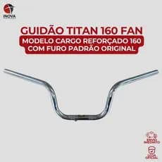 Guidão Cargo 160 Reforçado Cromado Do Grau Com Rosca Pesinho Furo Titan Fan Start 150 160