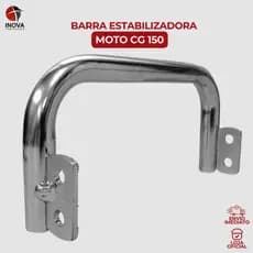 Barra Estabilizadora Cromada Moto CG 150 Mix 09/15 Titan Fan Start 160 2016/2025 Firmeza e Controle