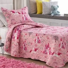 Kit Cobre Leito Infantil Colcha Solteiro Menino Menina 2 Peças Micro Percal 150 Fios Boutis Kids Bailarina Futebol