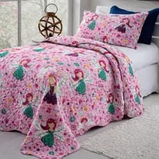 Cobre Leito Infantil Solteiro Colcha Kids 2 Peças Estampado Menino Menina Dupla Face Estampa Princesa Fada Boneca