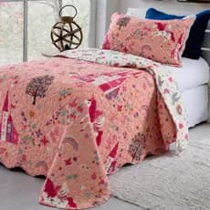 Cobre Leito Infantil Menina Unicórnio Rosa Princesa Colcha Solteiro Estampada Grossa Manta Laço