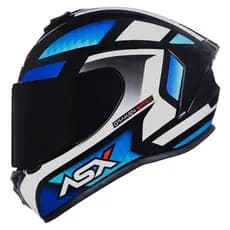 Capacete Moto Esportivo ASX Draken Spirit Branco Azul Brilho