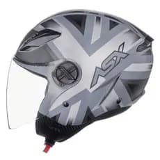 Capacete Aberto Asx City Air Kingdom Cinza Fosco