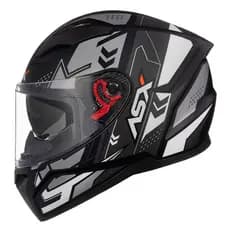 Capacete Moto Asx City Diagon Sv Preto Fosco Prata Com Óculos Interno