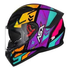 Capacete Feminino Asx City Diagon Sv Brilho Lilás Amarelo Com Óculos Interno