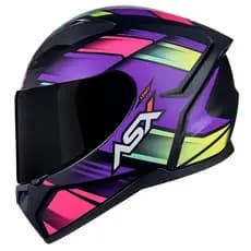 Capacete para moto ASX City Start Fosco Preto Rosa Lilás
