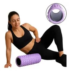 Rolo Liberação Miofascial 33cm Massagem Diamond Lilás Acte