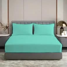 Kit Jogo Lençol forro De Cama casal Padrão 3 Peças Lisos slin Com Elástico 200 fios Oferta
