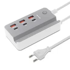 Extensão Carregamento Rápido Para Celular 3 Usb 3 Tipo C Pd