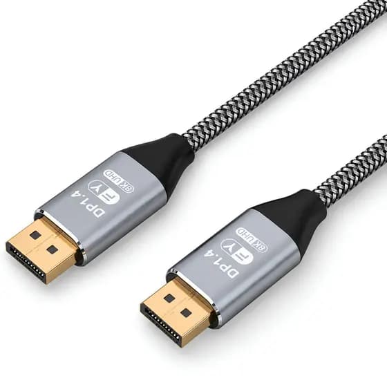 Cabo DisplayPort 1.4 3 metros 8K 60Hz 4K 144Hz 2K 165Hz 48Gbps Conector Banhado a Ouro
