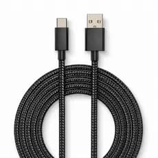 Cabo Carregador Usb Tipo C 3 metros Para Controle Ps5 Xbox Series Pro Controller