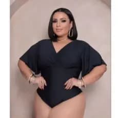 Blusa Body Bori Transpassado Decote Em V Plus Size Moda Casual Confortavel  Versatil