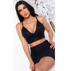 BLUSA CROPPED TOP ALÇINHA COM BOJO PAETÊ COM BRILHO LEVANTA BUSTO FESTAS BALADA TENDENCIA DA GRINGA