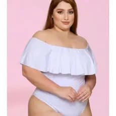 Blusa Body Babado Cigana Ciganinha Ombro A Ombro Com Fecho Bori Sem Bojo Elasticidade Plus Size 46 Ao 52
