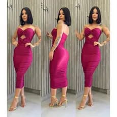Vestido feminino drapeado com detalhe no busto tubinho (  DEBORA ) 003