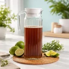 Jarra de Vidro 1 Litro Frigo Clean Canelada ou Redonda Slim para Geladeira Transparente