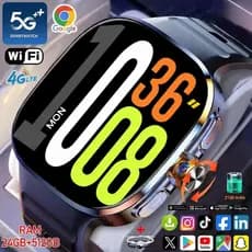 M99 Android Relógio Inteligente Amoled 5G LTE Smartwatch Com Câmera Rotativa 900W GPS WIFI Slot Para Cartão Sim NFC App