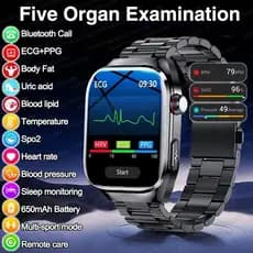 2026 Novo ECG + PPG Relógio Inteligente Preciso Ácido Úrico Pressão Arterial Órgão Análise Do Corpo SmartWatch HD Chamad
