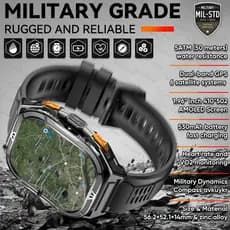 Novo GUHUAVMI TANK X5 SmartWatch MIL-STD-810H Robusto IP69K 5ATM L1 + L5 GPS 1.96 " Amled Compass OutdoorSport Watch Par