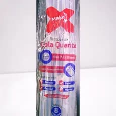 Cola Quente Bastão Fino 7,5mmx30cm Make + Transparente 100 gramas com 8 unidades.