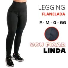 Legging Flanelada Calça Leg Peluciada Por Dentro Costura Reforçada Zero Transparência