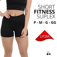 Short Legging Cintura Alta Feminino Bermuda Suplex Meia Coxa Fitness