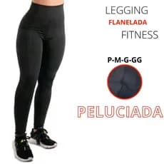 Calça Legging Feminina Cintura Alta Leg Flanelada Peluciada Zero Transparência