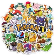 40 Adesivo Variado Pikachu Bulbasaur Charmander Dragonite Mewtwo Caderno Notebok Carro Moto Capacete