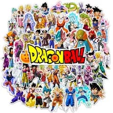 Kit 60 Adesivos Dragon Ball Goku Vegeta Freeza Majin Boo Super Sayajin Cartela Carro Moto Caderno