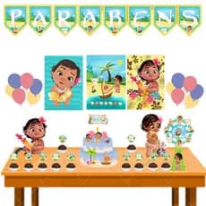 Kit moana baby decoração aniversario festa em casa só um bolinho mesversáriio